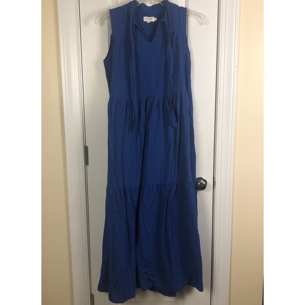 Molly Bracken Sleeveless Blue Maxi Dress Size Small Cottage Boho‎ Coastal Resort